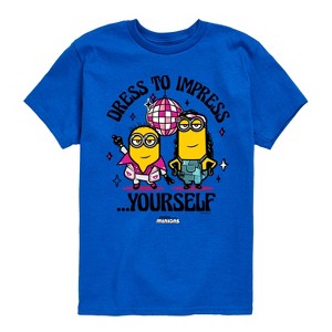 Boys' - Despicable Me Minions - Dress To Impress Yourself Disco Dance Short Sleeve Graphic T-Shirt - 1 of 4