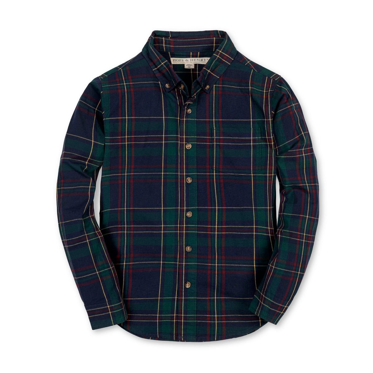 Hope & Henry Boys' Organic Long Sleeve Stretch Poplin Shirt, Kids - thumbnail 5
