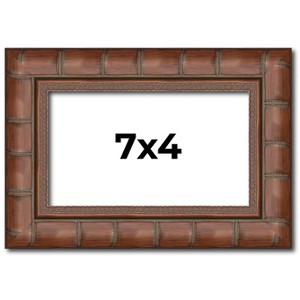 PosterPalooza | 7x4 Modern Bamboo Picture Frame, UV Acrylic, 5 Finishes - 1 of 4