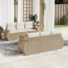 vidaXL Garden Sofa Set Beige Poly Rattan 7 Piece Modular - 2 of 4