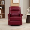 Hyleory 33.03'' Swivel Rocking Recliner Glider Chair, Leather Reclining Rocker Chair with Footrest for Living Room, Bedroom, Ergonomic High Backrest - 4 of 4