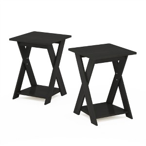 Furinno Modern Simplistic Criss-Crossed End Table,Espresso, Set of 2 - 1 of 1