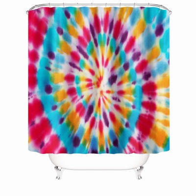 Color Rotating Pattern Shower Curtains for Bathroom Waterproof Fabric Bath Curtain Durable Soft Stylish Bathroom Decor 72x72 Inch