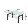 Modern 2-Tier Glass Coffee Table, Rectangular Tempered Glass Side Table with Lower Shelf for Living Room - 3 of 4