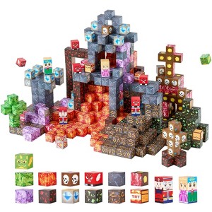 Angel Sar Magnetic Blocks 100 PCS Dark Castle Set, STEM Building Toys with Dual-Sided Panels, Montessori Learning Kits for Kids Ages 3+ - 1 of 4