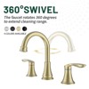 Cobbe 2-Handle 8 inch Widespread Bathroom Sink Faucet Brushed Gold Lavatory Faucet 3 Hole 360° Swivel Spout Vanity Sink Basin Faucets - 4 of 4