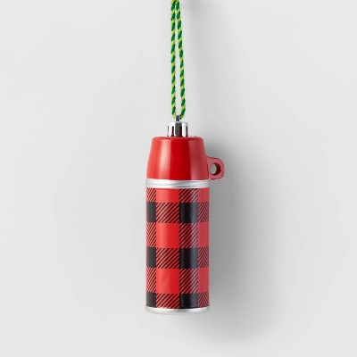 Plaid Thermos Christmas Tree Ornament Red - Wondershop™