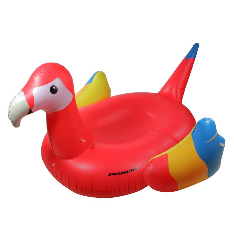 Swimline 93" Scarlet Macaw Parrot Novelty Inflatable Swimming Pool Floating Raft - Yellow/Red, 1 of 6