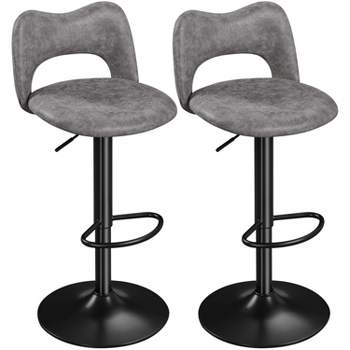 Yaheetech Set of 2 Adjustable Swivel Barstools with Footrest