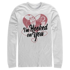 Men's Peter Pan Valentine's Day Captain Hook I'm Hooked on You Long Sleeve Shirt - 1 of 4