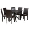 Baxton Studio Asli Modern Espresso Brown Faux Leather and Wood 7-Piece Dining Set - 2 of 4