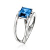 Ross-Simons 6.00 Carat London Blue Topaz Open-Space Ring With White Topaz Accents in Sterling Silver Size 8 - 2 of 3