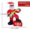 Angel Sar 7.5FT Musical Santa Inflatable, LED Rock Star Santa with Electric Guitar, Outdoor Christmas Blow Up Decor for Yard Party - 4 of 4