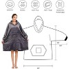 FAAYFIAN Oversized Blanket Hoodie Sweatshirt, Faux Shearlin Wearable Blanket with Sleeves & Giant Pocket, Comfy One Size Hoodie for Adults & Teens - 2 of 4