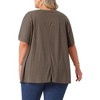 Agnes Orinda Women's Plus Size Crew Neck Short Sleeve with Pockets Summer Casual Blouses - 4 of 4