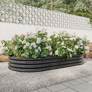 KTMBDW Raised Garden Bed Outdoor, Oval Large Metal Raised Planter Bed for for Plants, Vegetables, and Flowers - 1 of 4