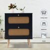 Chic Crate-Modern Rattan Bedside Table – 2-Drawer Multi-Room Furniture w/ Handmade Drawers (2-Drawer) - 3 of 4