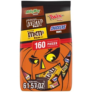Mars - Snickers Twix M&Ms Milky Way Halloween Variety Bag - 61.57oz/160ct - 1 of 4