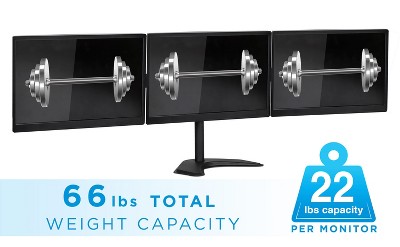 Black Triple Monitor Stand with Adjustable Arms