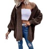 Imily Bela Womens Oversized Open Front Cable Knit Cardigan Sweaters Lantern Long Sleeve Chunky Outwear Coats - 4 of 4