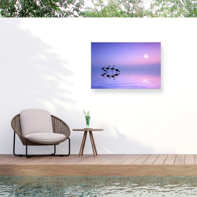 Trademark Fine Art - Bess Hamiti  Morning Flamingo Matted Framed Art