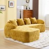 KWPZQEB 101.18" Modern L-Shape Sofa Couch, Chenille Floor Boneless Sofa with Chaise & 4 Pillows, Fashion 4 Seater Couches Sofa for Living Room - 3 of 4