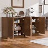 PexFix Modular Sideboard Cabinet with Storage Farmhouse Buffet Cabinet with Rattan Panels for Living Room Kitchen Dining Room Entryway - 4 of 4