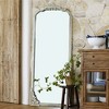 Vynxaria Solid wood carved right angle micro arch weathered white full-length mirror67*28*1inch Bathroom Vanity Mirror for Living/Dressing Room - 3 of 4