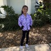 The Pink Picket Fence Suzie Dino Hoodie for Girls – Lightweight Zip-Up Jacket – Hand-Painted Dinosaur Print - 4 of 4