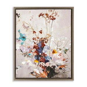 Stupell Industries Earth Tones Floral Abstraction Floating Frame Canvas Art - 1 of 4
