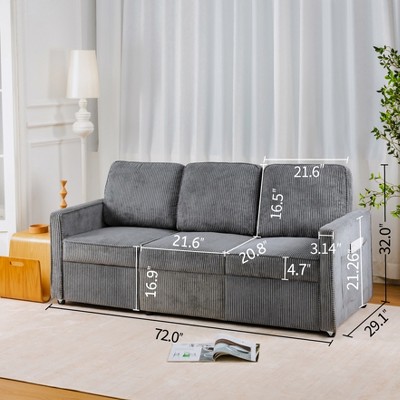 Vynxaria Retractable 3-Seater Sofa - Easy Assembly for Modern Living Spaces
