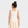 Girls' Pointelle Fitted Lace Trim Tank Top - Cat & Jack™ - 2 of 3