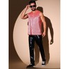INSPIRE CHIC Men's Crew Neck Sleeveless Sparkly Disco Metallic Holographic Tank Top - 4 of 4