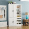 Famapy White Kitchen Cabinet Storage Cabinet: Adjustable Shelves, Mixed Storage, Space - Saving Design Pantry - 2 of 4