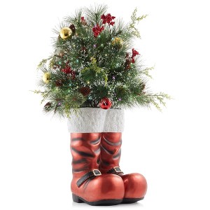 Casafield 40" Hand-Painted Santa Boots, Outdoor Christmas Decorations or Indoor Holiday Décor - 1 of 4