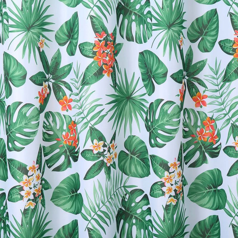 Tropical Print Floral Fabric Shower Curtain for Bathroom, 2 of 8