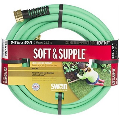 Swan Soft & Supple Easy Coil Water Hose Crush Proof Couplings - 50' x 5/8