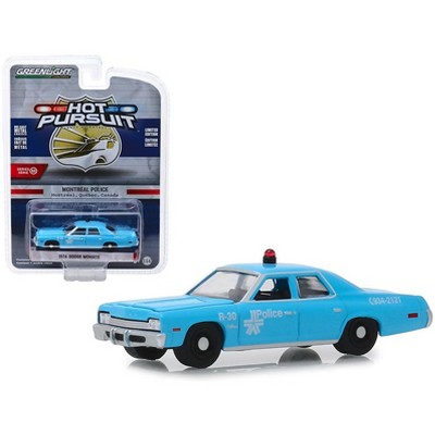 1974 Dodge Monaco "Montreal, Canada Police" Light Blue "Hot Pursuit" Series 32 1/64 Diecast Model Car by Greenlight