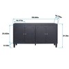 Matte Black 4-Door Wooden Accent Cabinet - Sideboard Buffet Server for Living Room, Entryway, Hallway, Office, Kitchen and Dining Room - 4 of 4