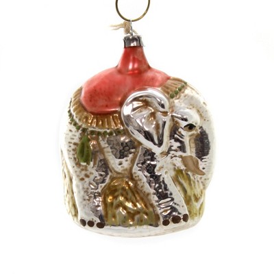 Marolin 3.0 Inch Elephant Vintage Looking Ornament Feather Tree Germany Tree Ornaments