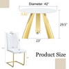 4-Piece Dining Set with Sintered Stone Tabletop and Dining Chairs with Golden Metal Leg - 4 of 4