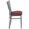 Emma and Oliver 2 Pack Silver Slat Back Metal Restaurant Chair - 4 of 4