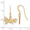 Black Bow Jewelry 14k Yellow Gold Plated Sterling Silver Nebraska Cornhuskers NCAA Dangle Earrings - 2 of 3