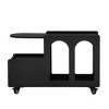 CLIHOME Mobile End Table with lockable wheels, 11.8inch Narrow Nightstand Coffee Table with Multi-layer Storage Drawer - 3 of 4