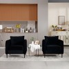 Velvet Upholstered Comfy Accent Chair for Living Room, Mid-Century Modern Single Sofa Armchair with 1 Pillow and Metal Legs for Bedroom - 4 of 4