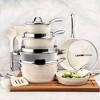 Gotham Steel Hammered Cream 15-Piece Ultra Ceramic Nonstick Cookware Set with Utensils - image 2 of 4