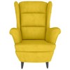 vidaXL Armchair Wingback Sofa Chair Living Room Upholstered Side Chair Velvet - Mustard Yellow Without Footrest - 3 of 4