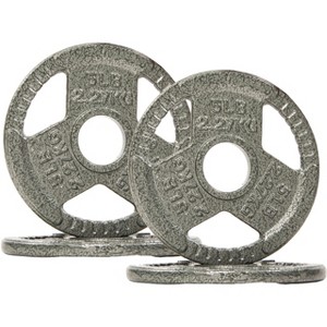 Gulches 4 Inch Olympic Cast Iron Weight Plates for Strength Training and Weightlifting, Multiple Weights four pieces - 1 of 4