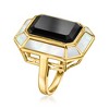 Ross-Simons Onyx and Mother-Of-Pearl Ring in 18kt Gold Over Sterling - 3 of 4