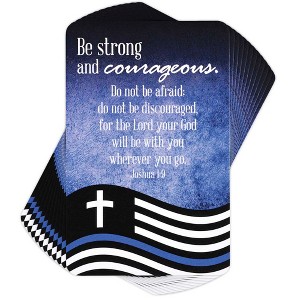 Dicksons BKMPK-475 Be Strong and Courageous Blue 4 Inch Paper Place Keeper Pocket Card Bookmark Pack of 12 - 1 of 2